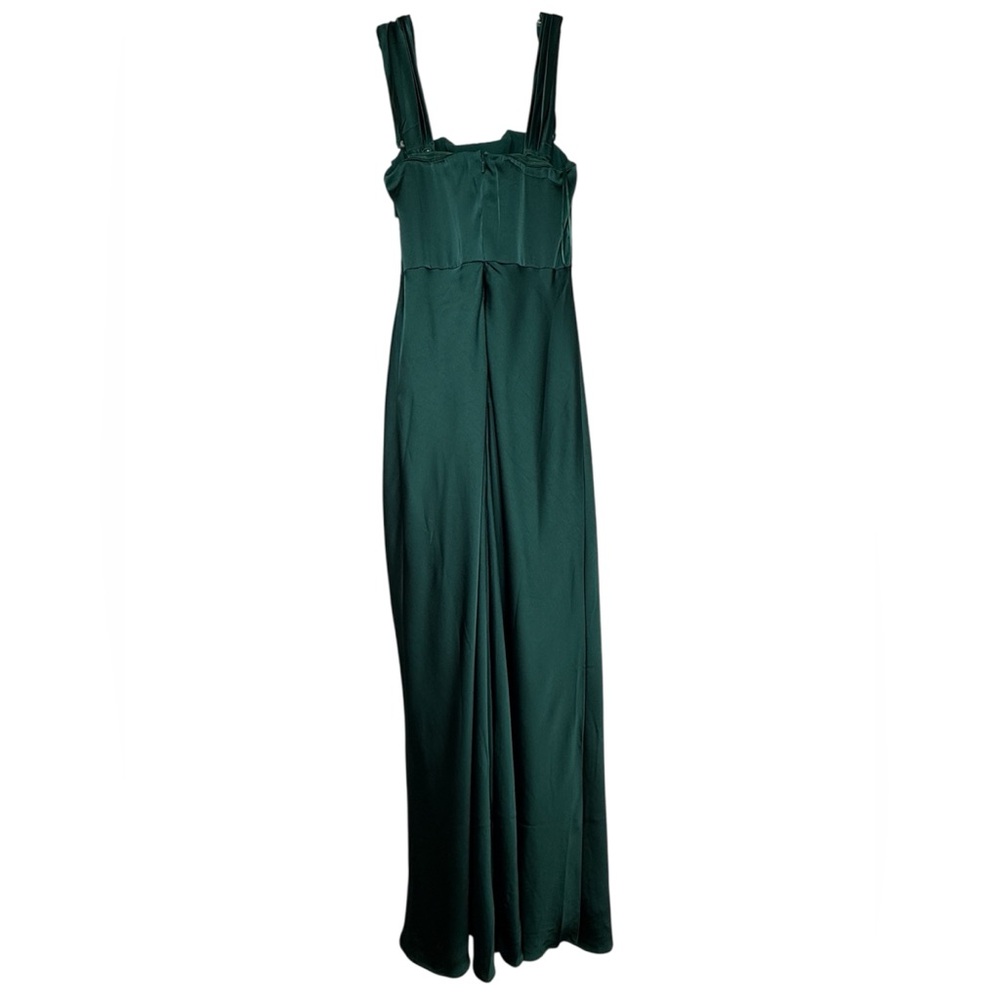 Birdy Grey Mia Matte Satin Dress Emerald Medium Convertible Straps NWT - Picture 4 of 10